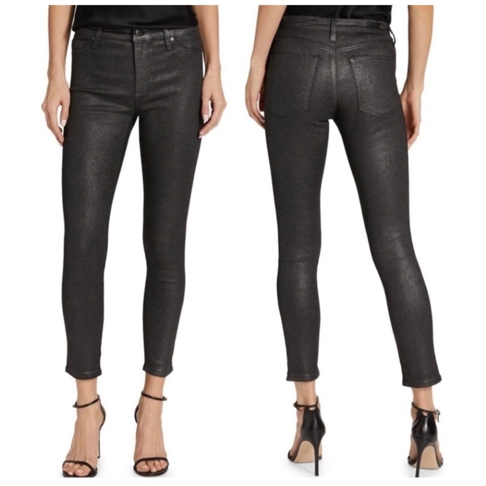 NWT AG Adriano‎ Goldschmied Farrah Skinny Ankle Jeans Black Gunmetal Sz 30
